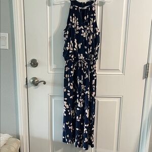 Elegant Navy Blue Floral Jumpsuit